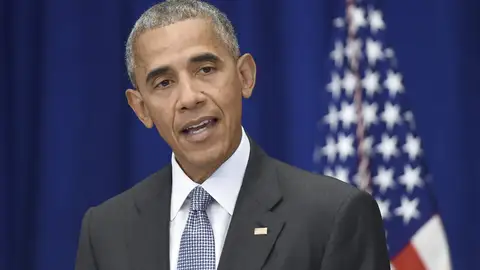 El presidente de Estados Unidos, Barack Obama, en la rueda de prensa ofrecida en el hotel Lotte New York Palace de Nueva York El presidente de Estados Unidos, Barack Obama, en la rueda de prensa ofrecida en el hotel Lotte New York Palace de Nueva York