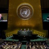El secretario general de las Naciones Unidas, Ban Ki-moon, durante una cumbre