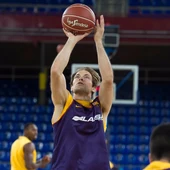 Koponen en un entrenamiento con el Barça. Koponen en un entrenamiento con el Barça.