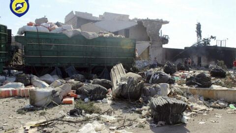 Imagen de bombardeos en Alepo