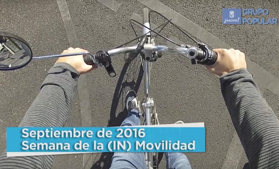 Un vídeo del PP denuncia los obstáculos que hay en Madrid para desplazarse en bici Un vídeo del PP denuncia los obstáculos que hay en Madrid para desplazarse en bici