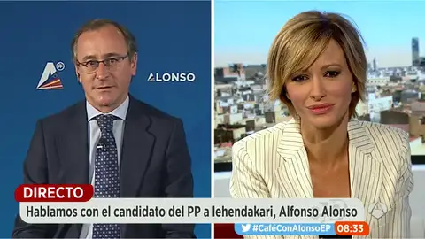 Alfonso Alonso, durante una entrevista en Espejo Público Alfonso Alonso, durante una entrevista en Espejo Público