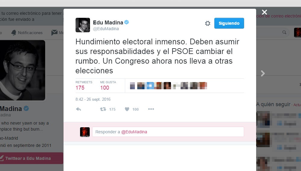 Madina avisa a Sánchez de que un congreso del PSOE aboca a nuevas elecciones Madina avisa a Sánchez de que un congreso del PSOE aboca a nuevas elecciones