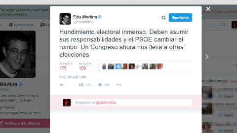 Tuit de Eduardo Madina