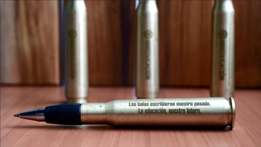 El acuerdo de paz de Colombia se firmará con un "balígrafo", una bala convertida en bolígrafo El acuerdo de paz de Colombia se firmará con un "balígrafo", una bala convertida en bolígrafo