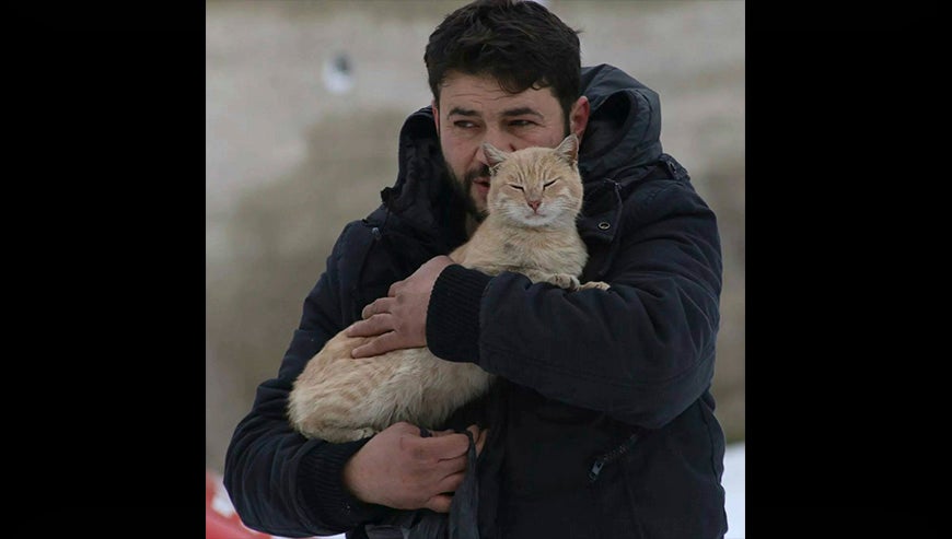Un hombre se niega a irse de Alepo para cuidar a más de un centenar de gatos que han sido abandonados Un hombre se niega a irse de Alepo para cuidar a más de un centenar de gatos que han sido abandonados