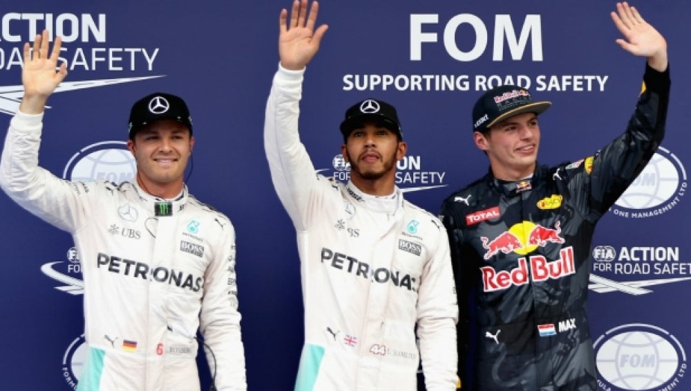 Rosberg, Hamilton y Verstappen en Malasia