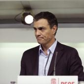 Pedro Sánchez, durante una comparecencia en Ferraz | Archivo