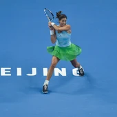 Garbiñe Muguruza, en el partido contra Begu en el Open de China Garbiñe Muguruza, en el partido contra Begu en el Open de China