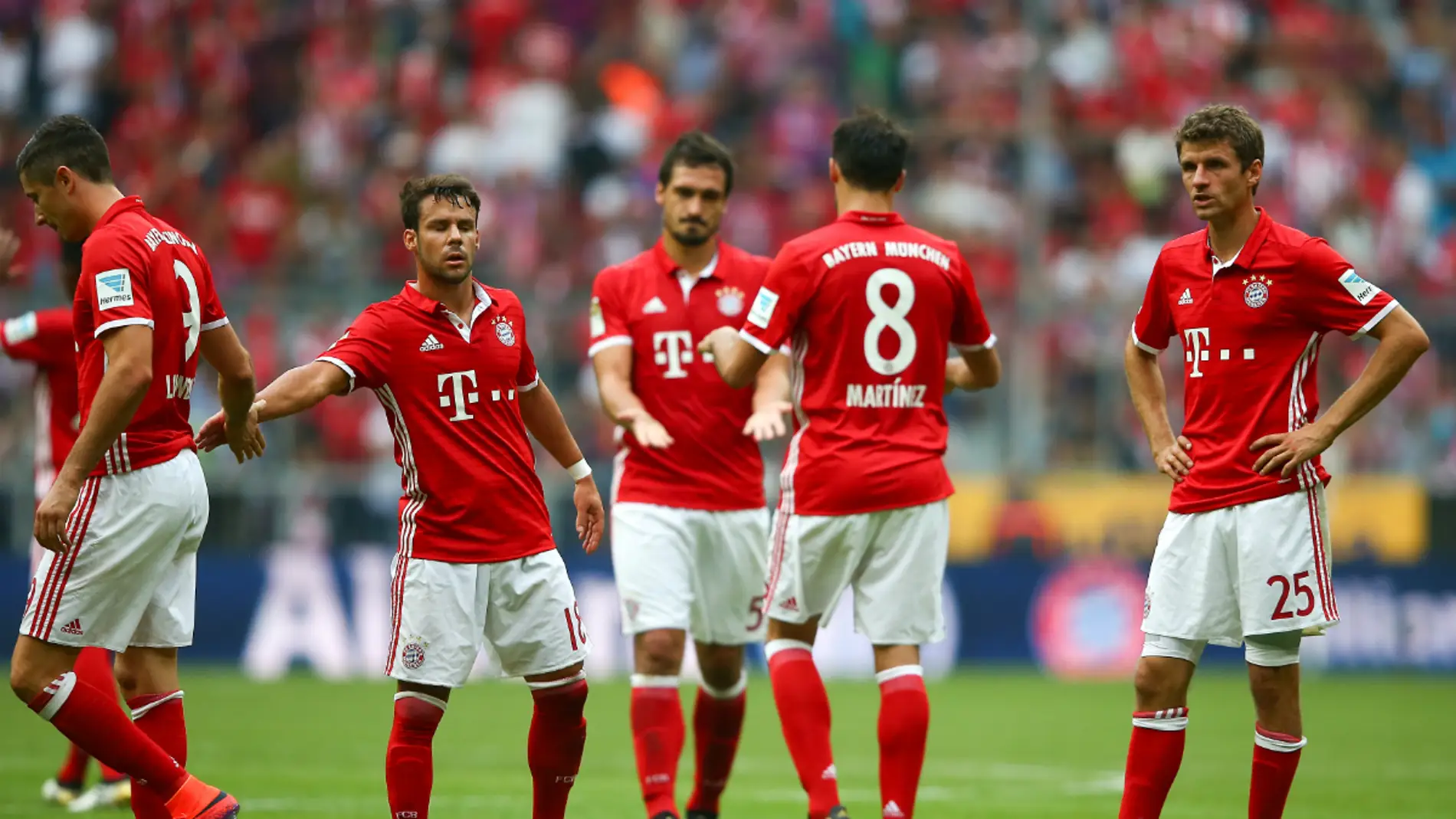 Los jugadores del Bayern, cariacontecidos