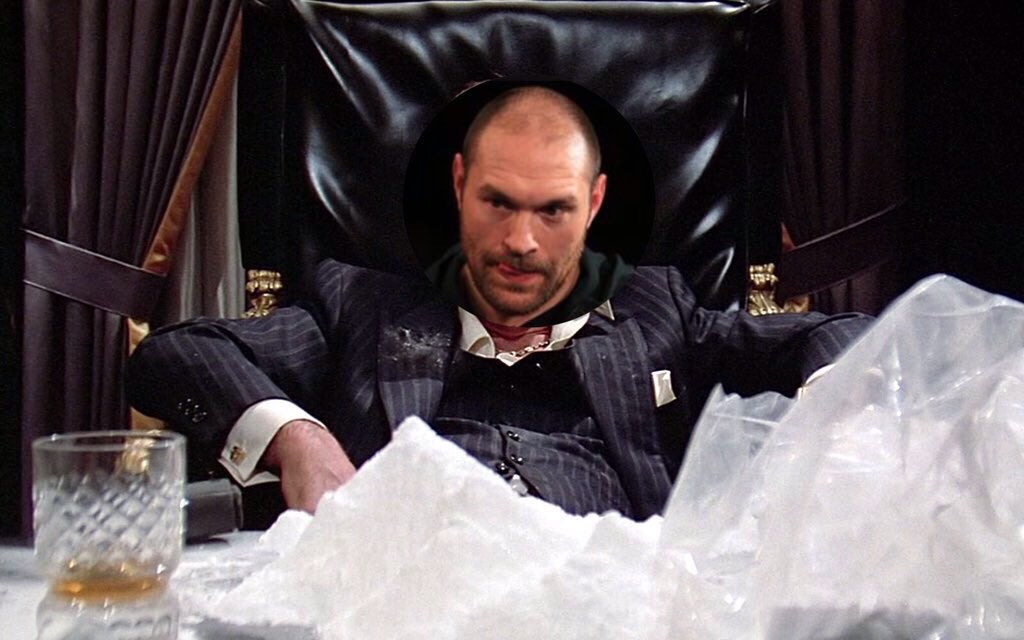 Tyson Fury se hace un fotomontaje con una montaña de cocaína tras dar positivo en drogas Tyson Fury se hace un fotomontaje con una montaña de cocaína tras dar positivo en drogas