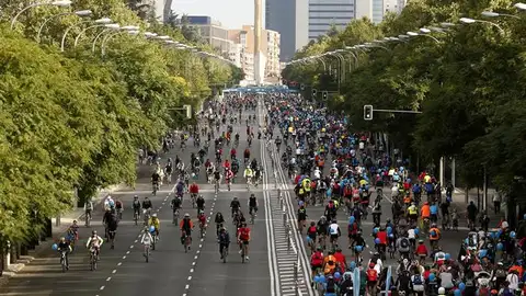 Madrid acoge la 38 edición de la Fiesta de la Bicicleta con un circuito de 14 kilómetros entre Atocha y el número 257 del paseo de la Castellana. Madrid acoge la 38 edición de la Fiesta de la Bicicleta con un circuito de 14 kilómetros entre Atocha y el número 257 del paseo de la Castellana.