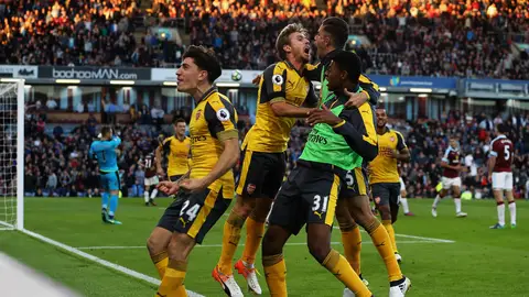 El Arsenal celebra un gol El Arsenal celebra un gol