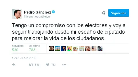 Tuit de Pedro Sánchez Tuit de Pedro Sánchez