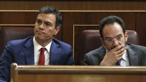 Pedro S&aacute;nchez y Antonio Hernando