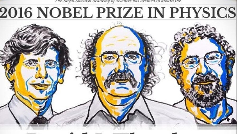 Los tres investigadores británicos galardonados con el Premio Nobel de Física 2016