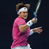 David Ferrer golpea la bola durante su partido David Ferrer golpea la bola durante su partido