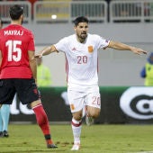 Nolito, celebrando el 0-2 ante Albania