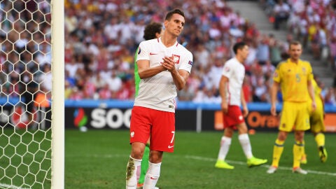 Milik, durante un partido de la pasada Eurocopa de Francia