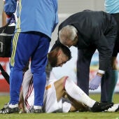 Sergio Ramos se retiró lesionado del Albania - España