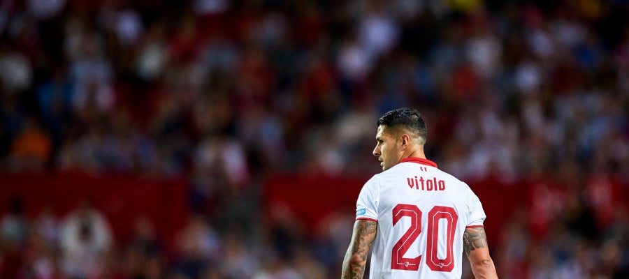 Vitolo, durante un partido con el Sevilla