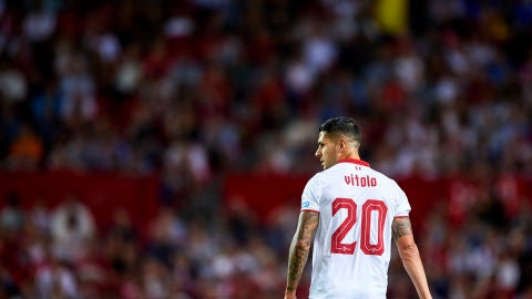 Vitolo, durante un partido con el Sevilla