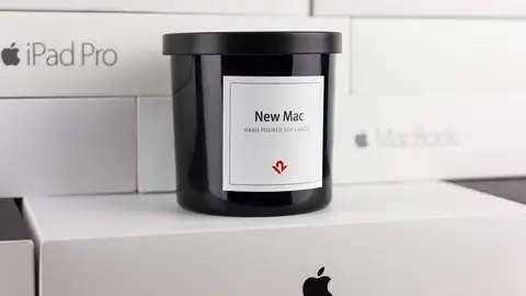 Vela que huele a Mac recién desempaquetado Vela que huele a Mac recién desempaquetado