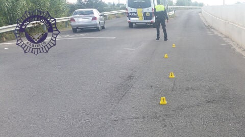 Lugar donde se produjo el atropello al ciclista.