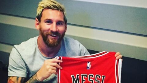 Leo Messi, con la camiseta de los Bulls