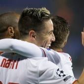 Nasri celebrando el gol ante el Dinamo Zagreb