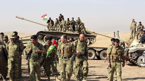 Miembros de las fuerzas kurdas 'peshmergas'