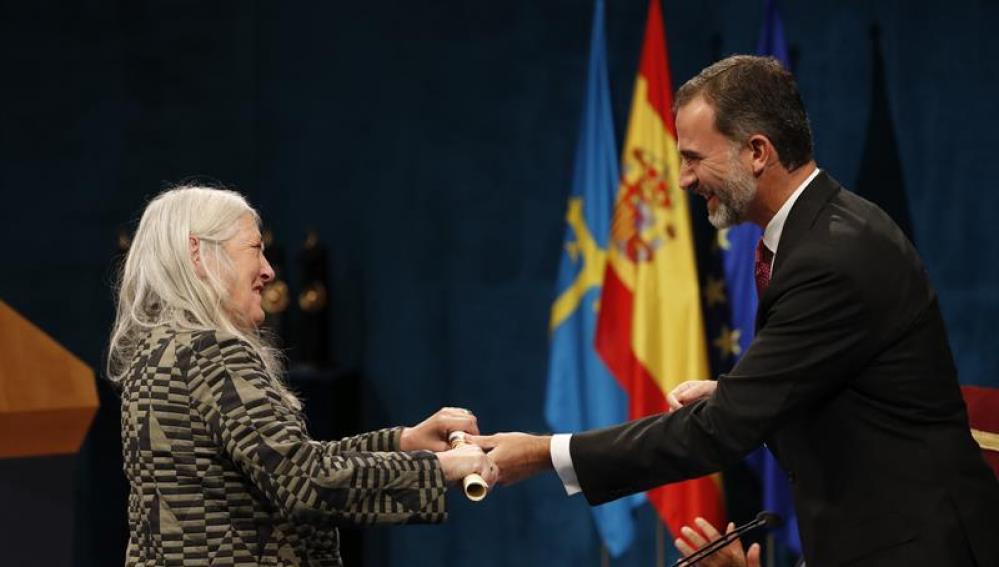 Mary Beard en la ceremonia de entrega de los Premios Princesa de Asturias