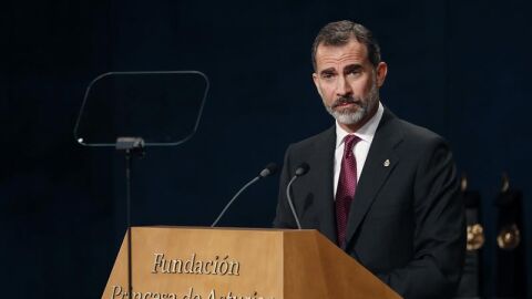 El Rey Felipe VI durante su discurso en los Premios Princesa de Asturias