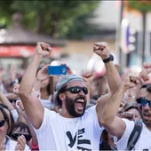 Jesús Candel, Spiriman, encabeza una protesta Jesús Candel, Spiriman, encabeza una protesta