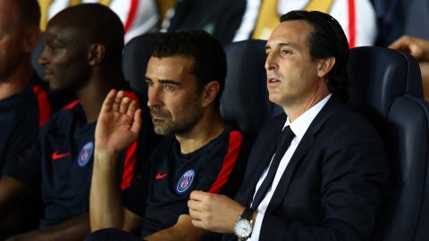 Unai Emery, en el banquillo del Paris Saint-Germain