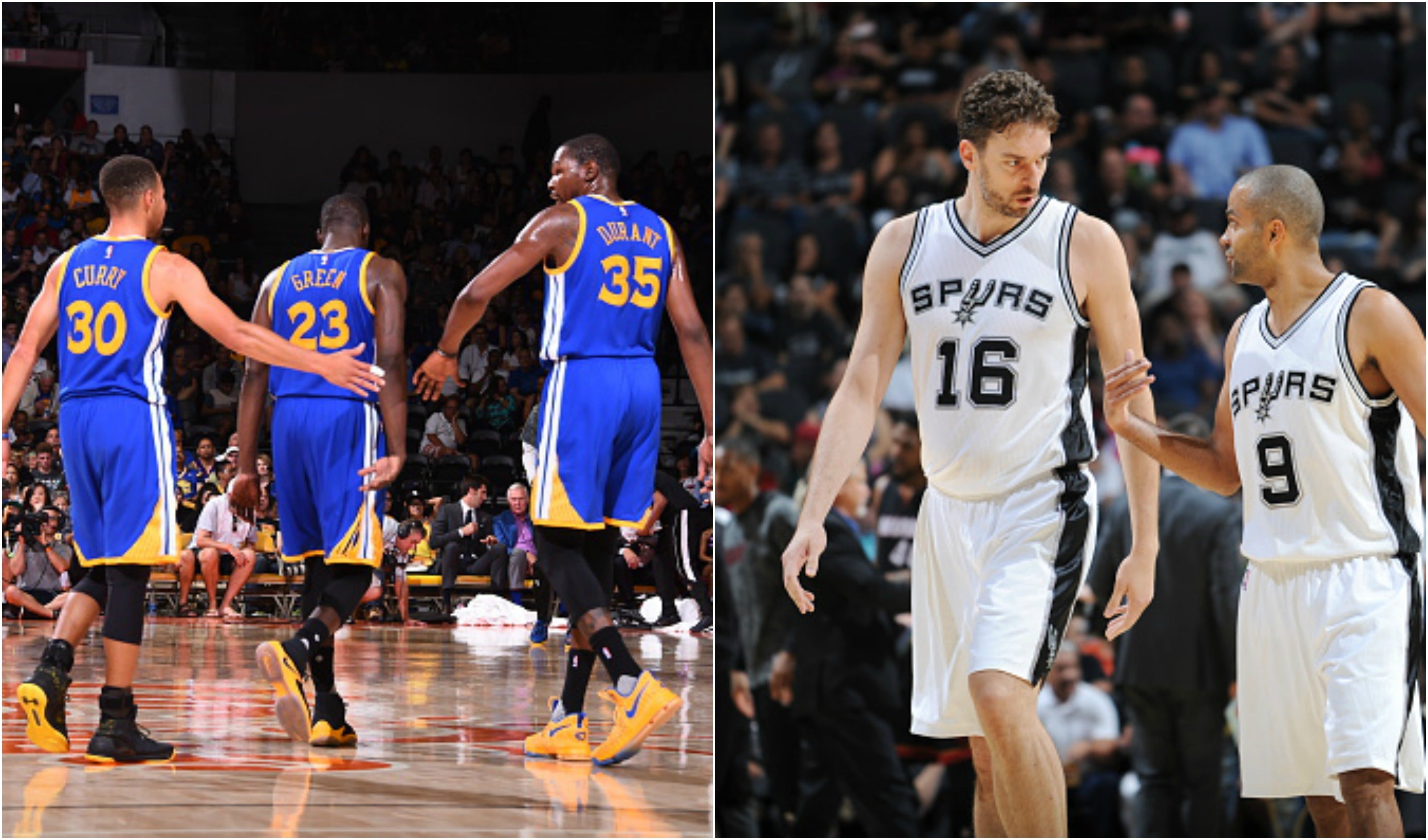 Spurs y Warriors, con sus equipos listos antes de medirse en la jornada inaugural de la NBA Spurs y Warriors, con sus equipos listos antes de medirse en la jornada inaugural de la NBA