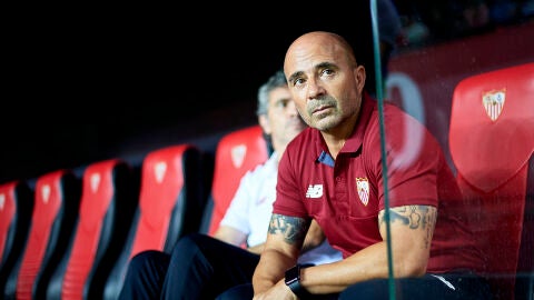 Jorge Sampaoli, en el banquillo del Sevilla
