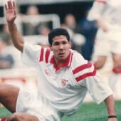Simeone como jugador del Sevilla