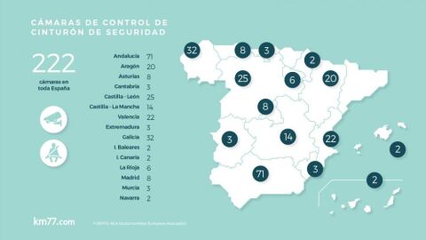 Mapa de radares instalados por la DGT