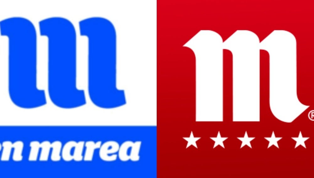 Los logotipos de En Marea y de Mahou