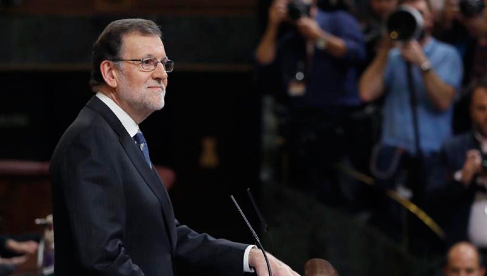 Mariano Rajoy durante su discurso de investidura en el Congreso