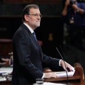 Mariano Rajoy durante su discurso de investidura en el Congreso