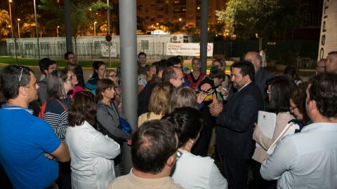 El presidente de la Diputaci&oacute;n de Castell&oacute;n, Javier Moliner, en su comparecencia de prensa tras la reuni&oacute;n del Consorcio Hospitalario Provincial.