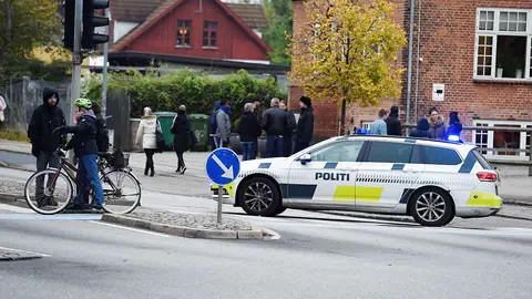 Un coche de policía en Dinamarca Un coche de policía en Dinamarca