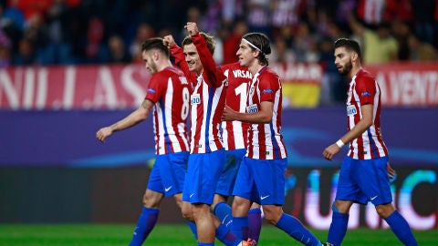 Griezmann celebra su gol al Rostov 