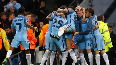 El Manchester City celebrando un gol El Manchester City celebrando un gol
