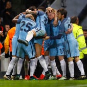 El Manchester City celebrando un gol