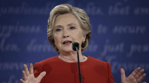 Hillary Clinton durante un discurso