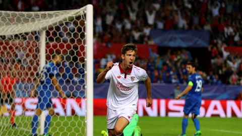 Vietto celebra su gol ante el Dinamo