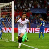Vietto celebra su gol ante el Dinamo Vietto celebra su gol ante el Dinamo